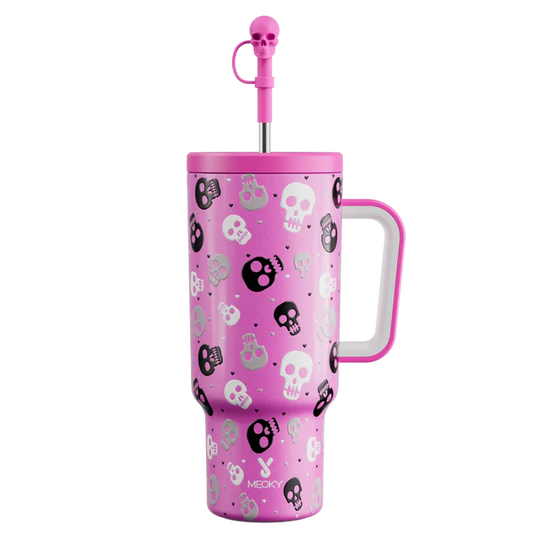 Meoky Kaffeetasse | Rosa Totenkopf